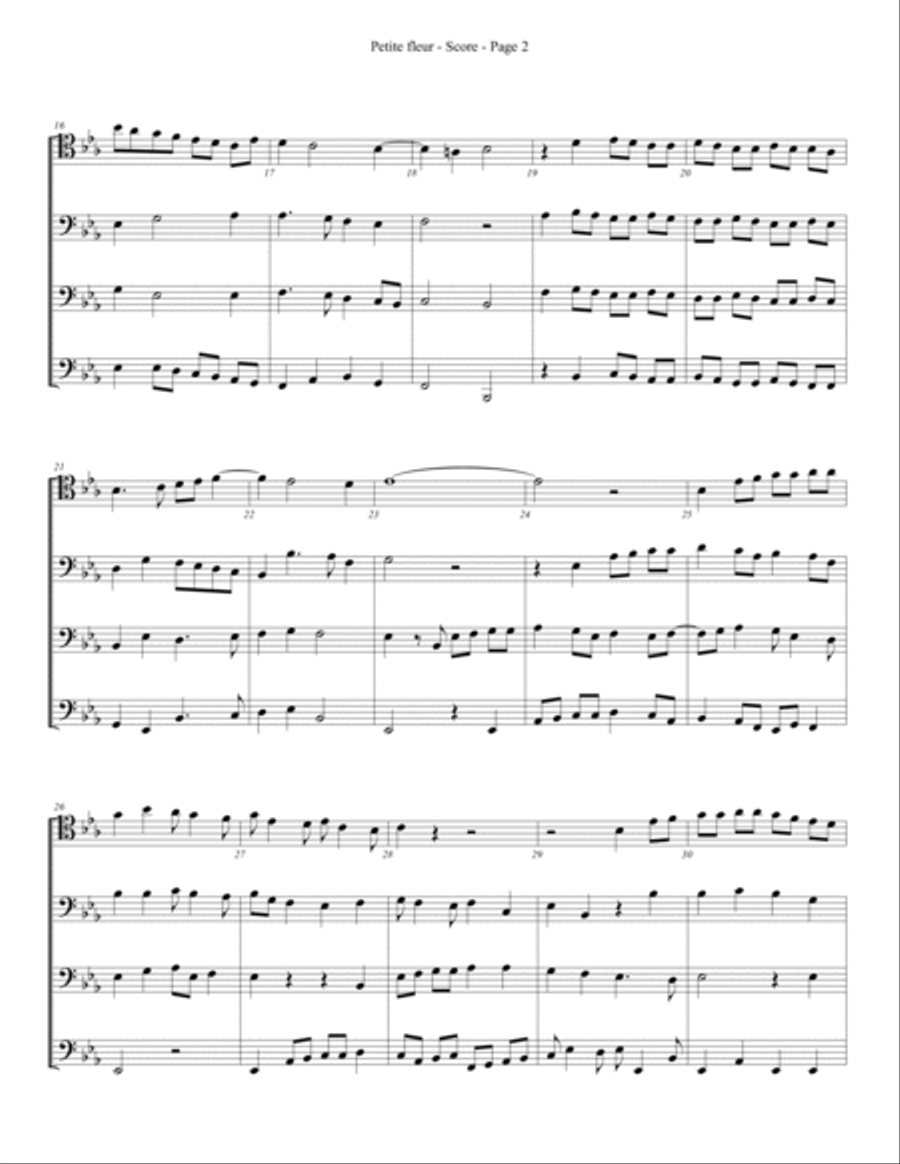 Petite Fleur for Trombone or Low Brass Quartet image number null