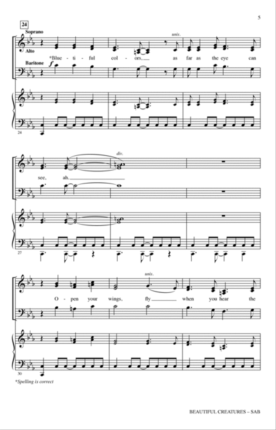 Beautiful Creatures (from Rio 2) (arr. Roger Emerson) 3-Part scores gallery preview page 3