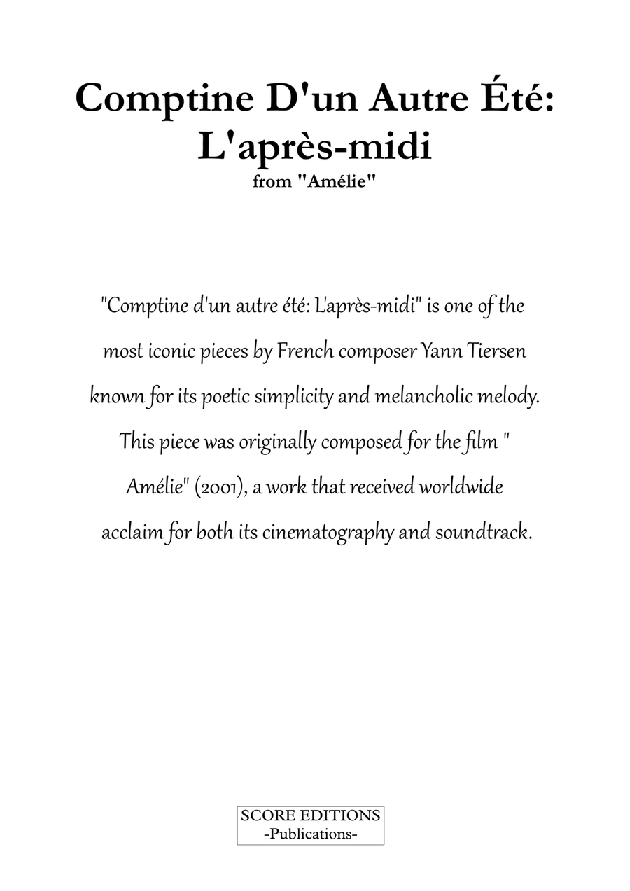 Comptine D'un Autre Été: L'après-Midi Chamber Music scores gallery preview page 3