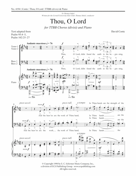 Three Sacred Pieces: 1. Thou, O Lord (Downloadable)