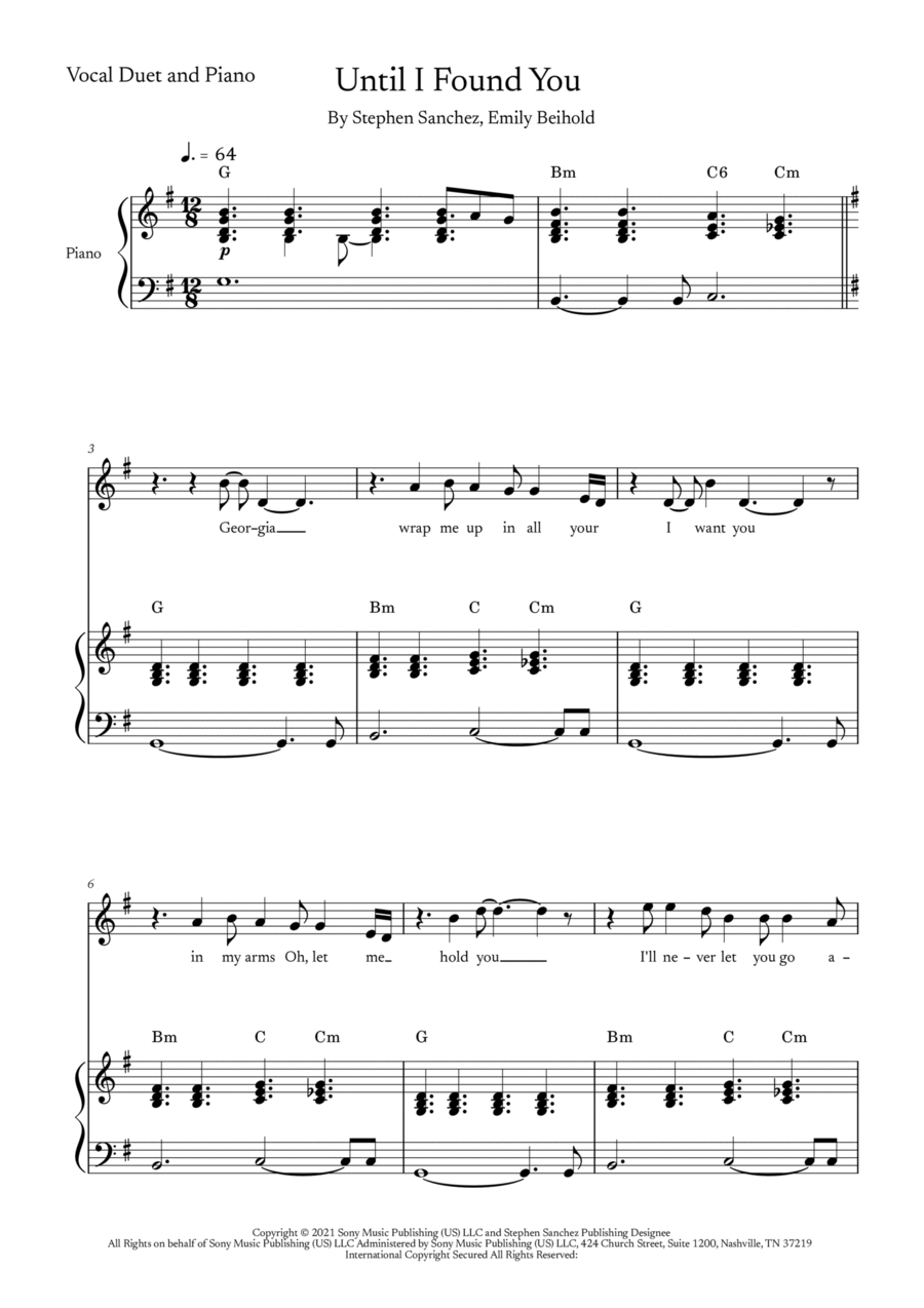 Until I Found You Voice scores gallery preview page 1