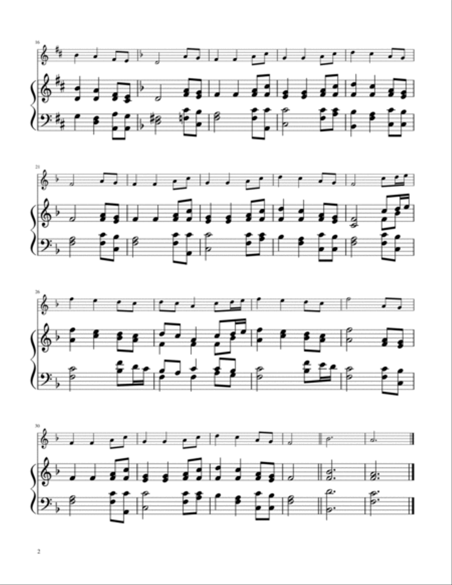 Come, Thou Fount Of Every Blessing - Trumpet in C Solo w/ Piano C Trumpet scores gallery preview page 2