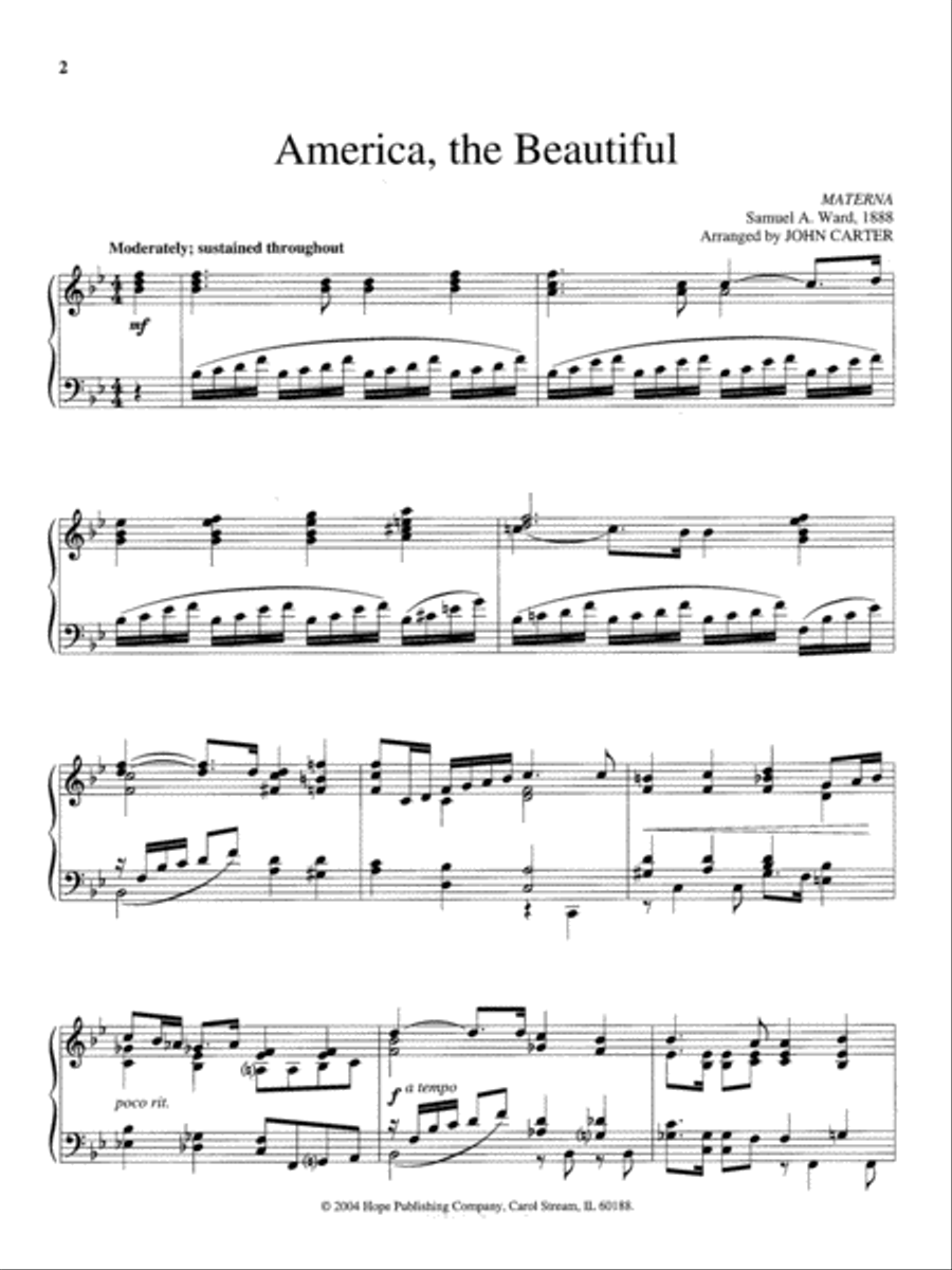 Patriotic Songs for Piano-Digital Download Piano Solo scores gallery preview page 6