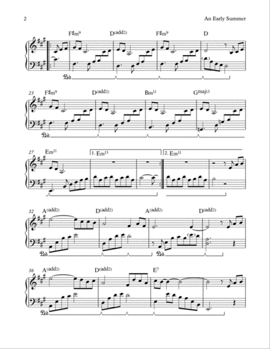 An Early Summer Piano Solo scores gallery preview page 2