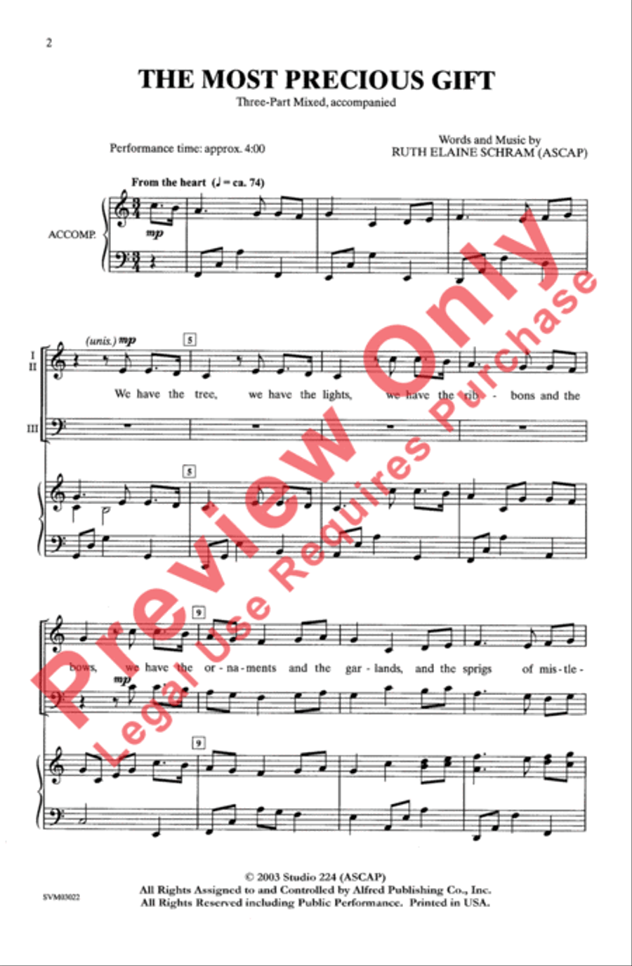 The Most Precious Gift 3-Part scores gallery preview page 2