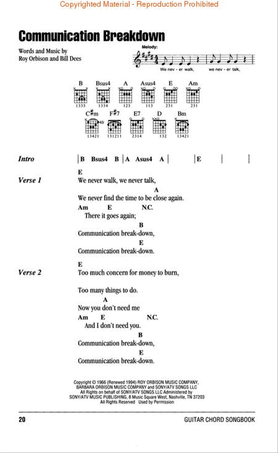 Roy Orbison Electric Guitar scores gallery preview page 3