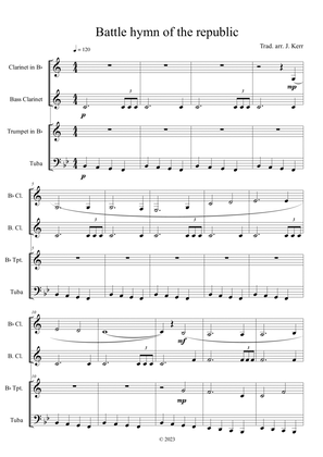 Battle hymn of the republic - arranged for clarinet, bass clarinet, trumpet and tuba