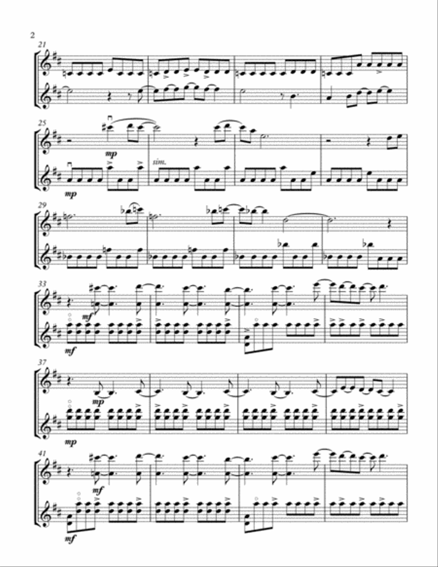 Racing the Rain (Duet for Two Violins) String Duet scores gallery preview page 2