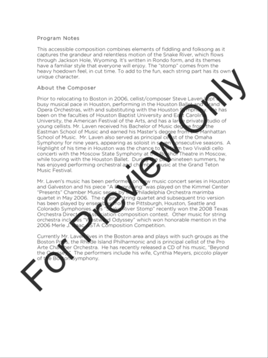 Snake River Stomp String Orchestra scores gallery preview page 3