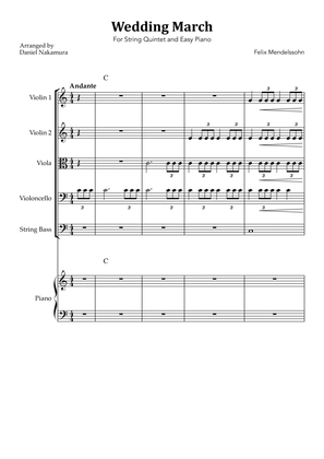 Wedding March (For String Quintet with Easy Piano)