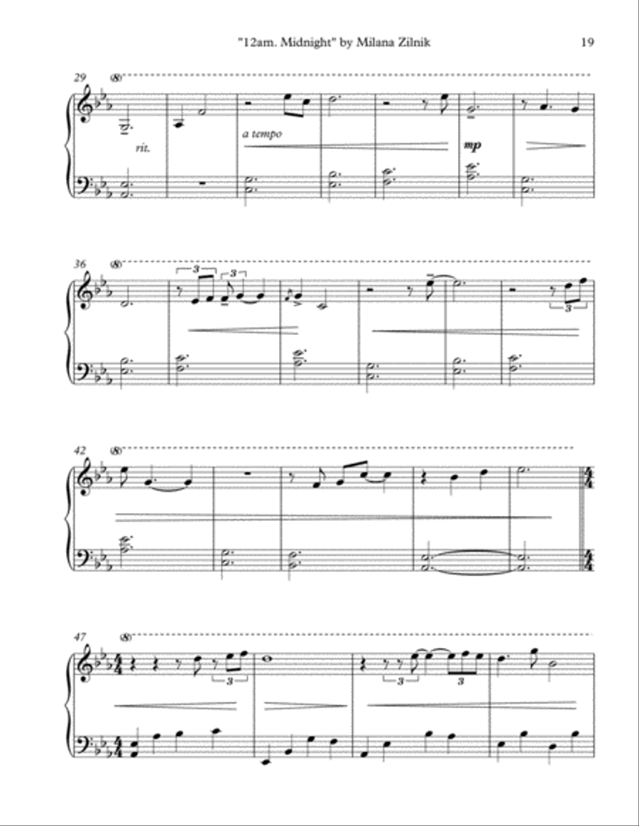 12am. Midnight 12am. Midnight Piano Solo scores gallery preview page 2