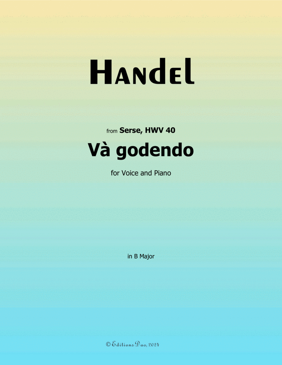 Và godendo, by Handel, in B Major Voice scores gallery preview page 1