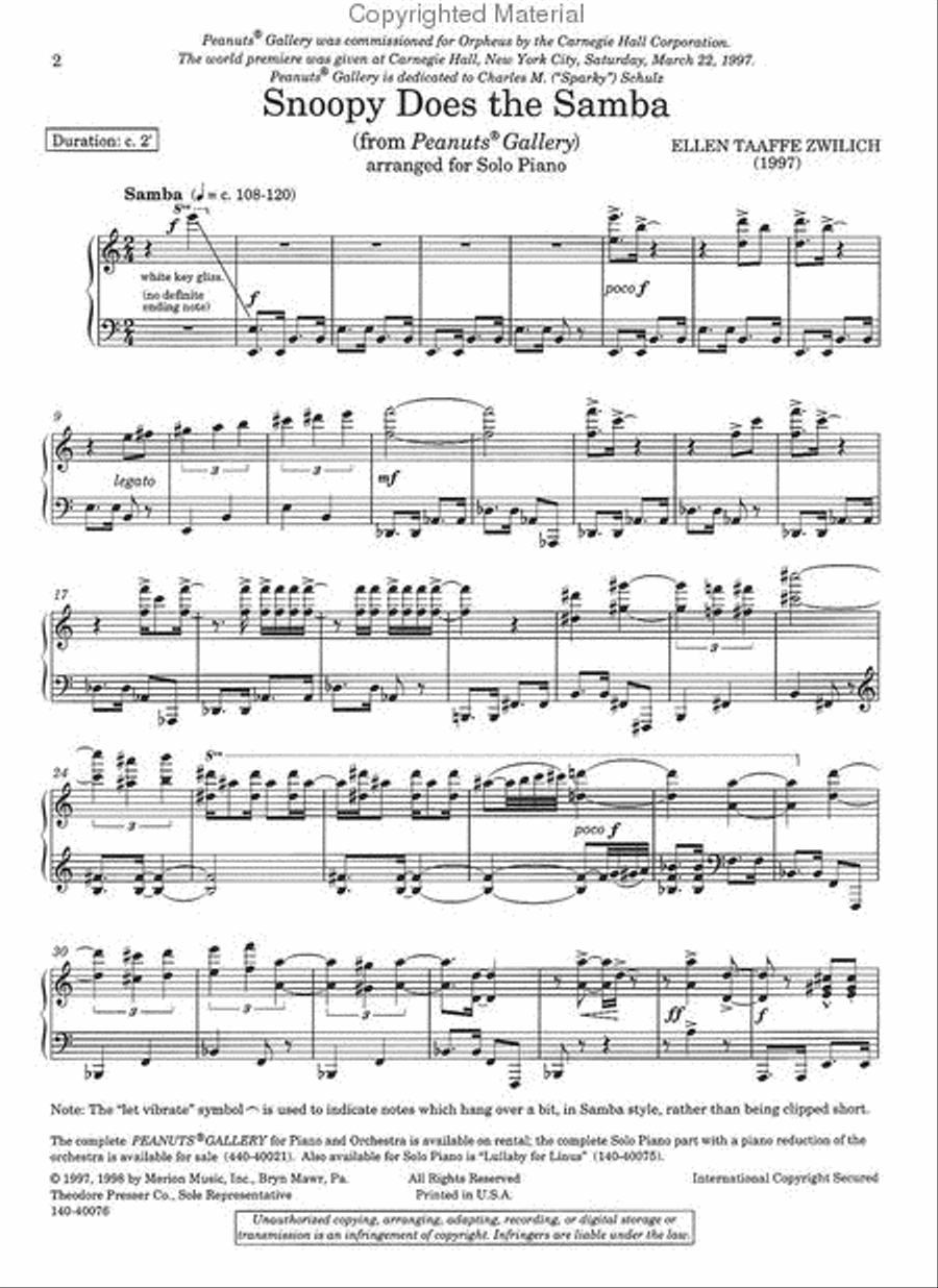 Snoopy Does The Samba Chamber Music scores gallery preview page 2