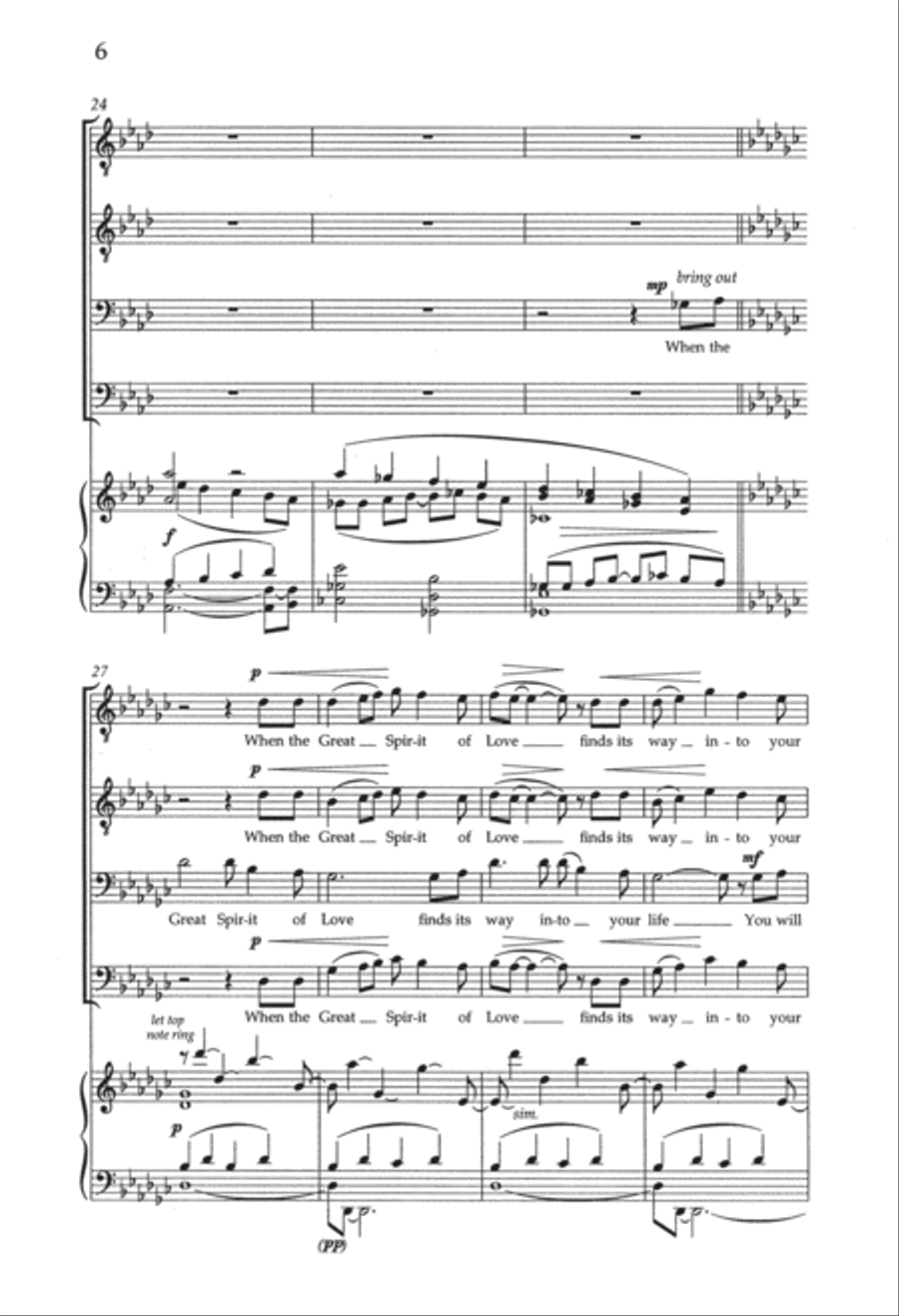 The Great Spirit of Love TTBB scores gallery preview page 6