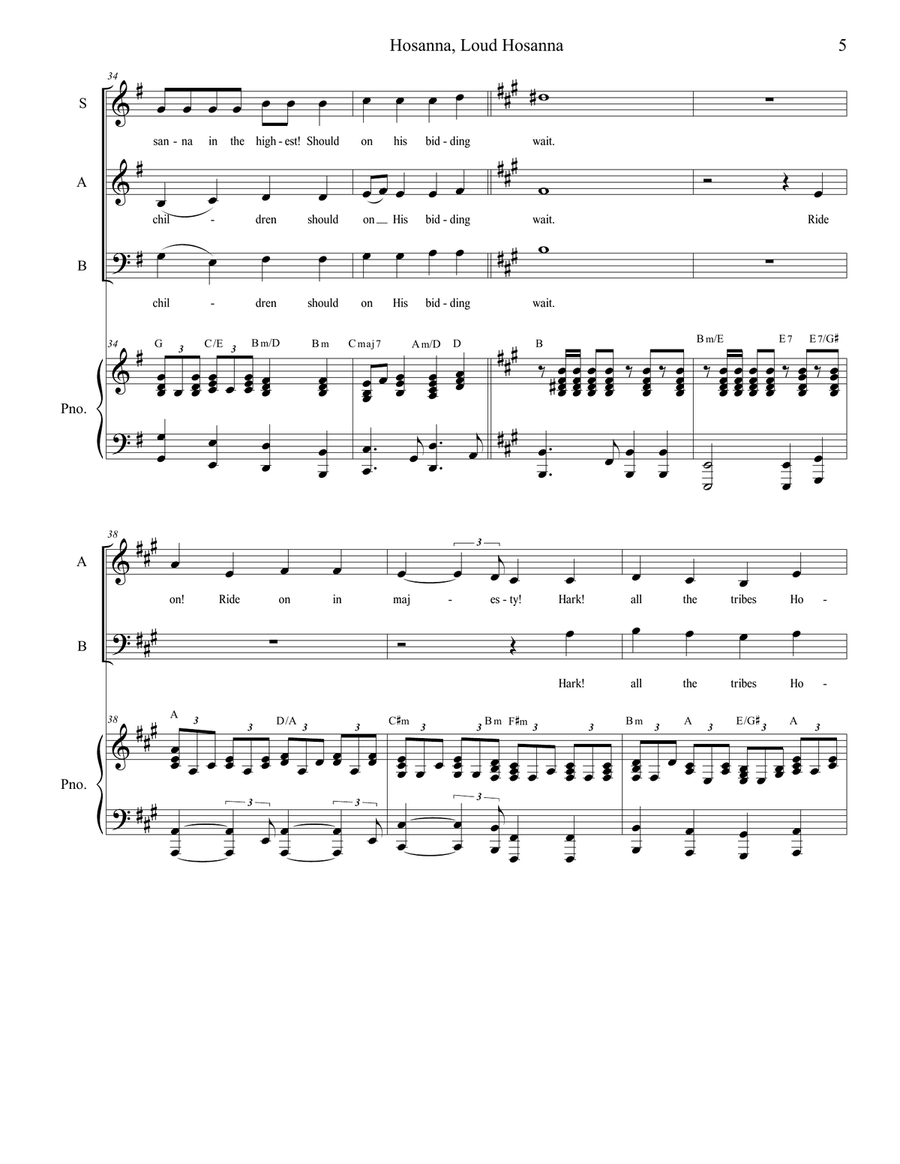 Hosanna, Loud Hosanna (with 