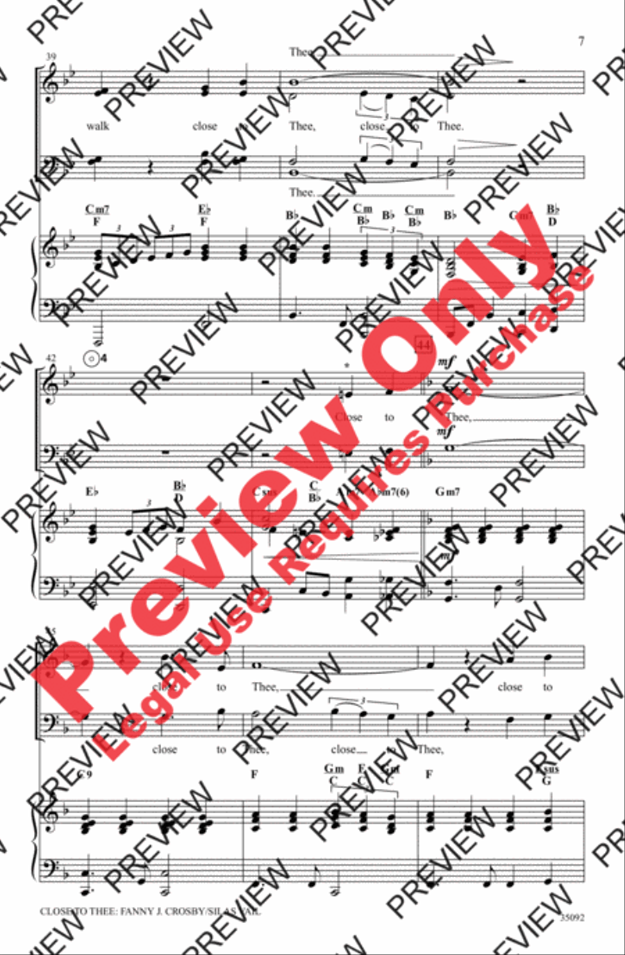 Just a Closer Walk 4-Part scores gallery preview page 7