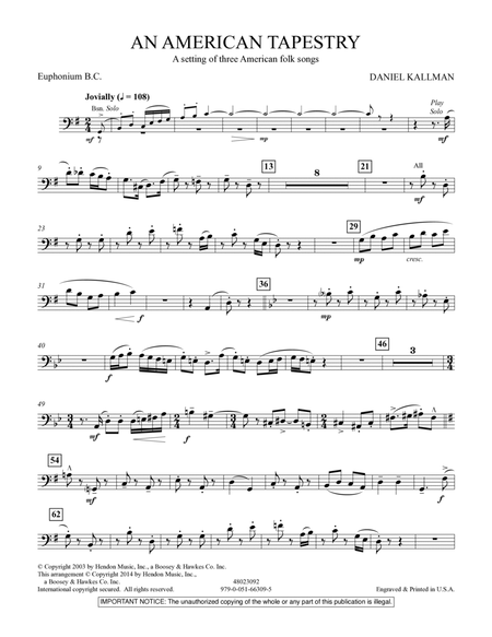 An American Tapestry (for Wind Ensemble) - Euphonium in Bass Clef