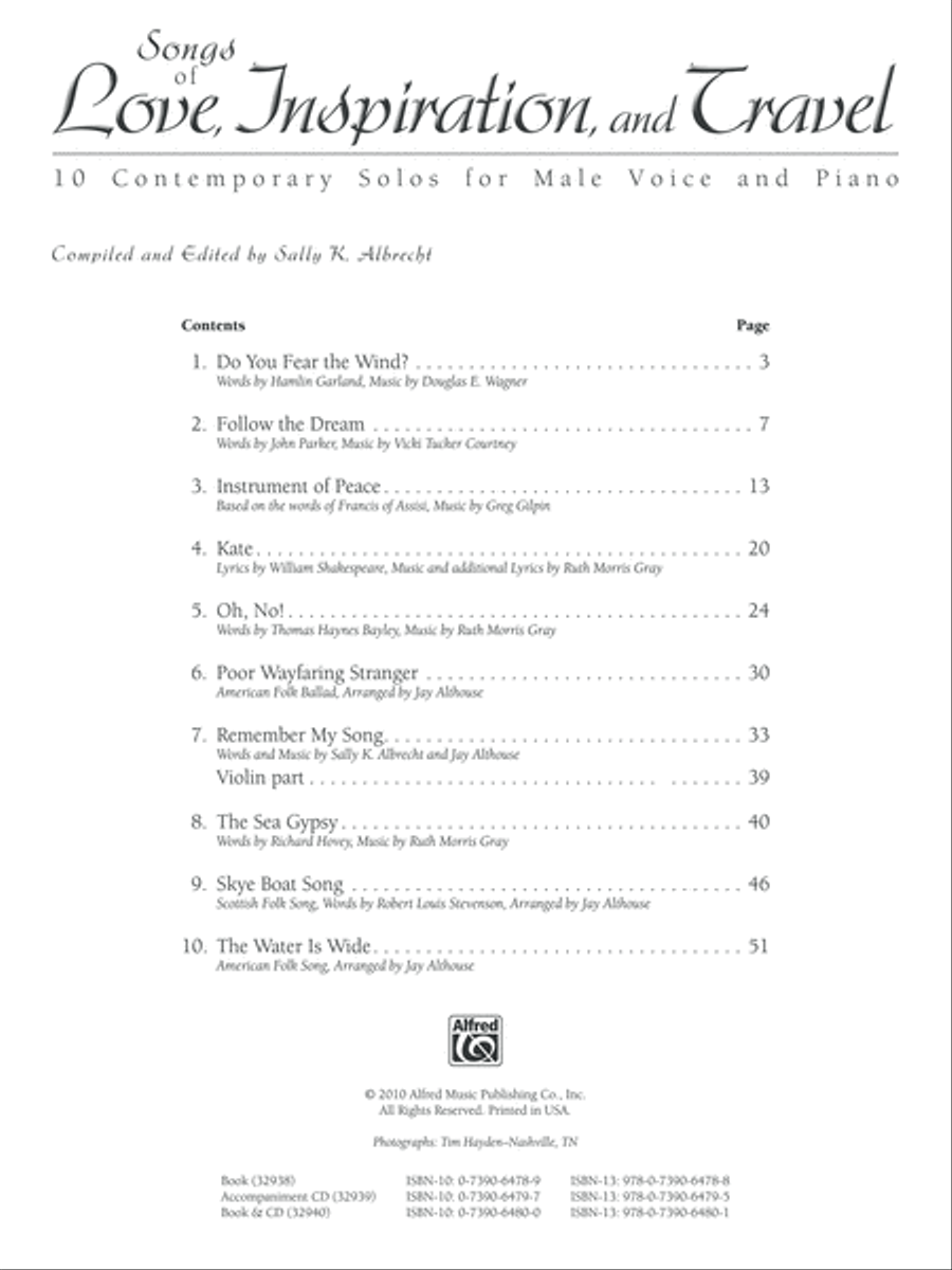 Songs of Love, Inspiration, and Travel Voice scores gallery preview page 2