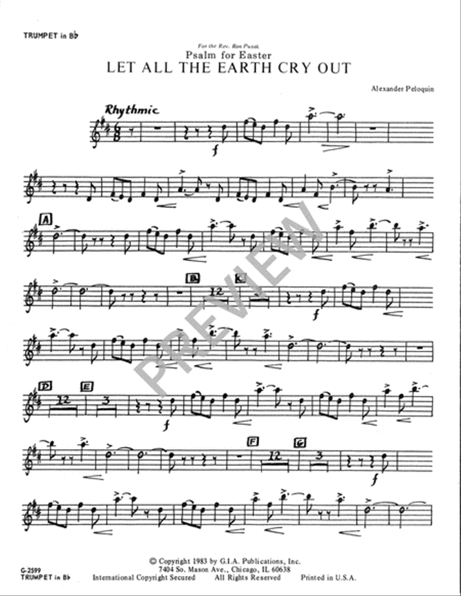 Let All the Earth Cry Out - Instrument edition Trumpet scores gallery preview page 2