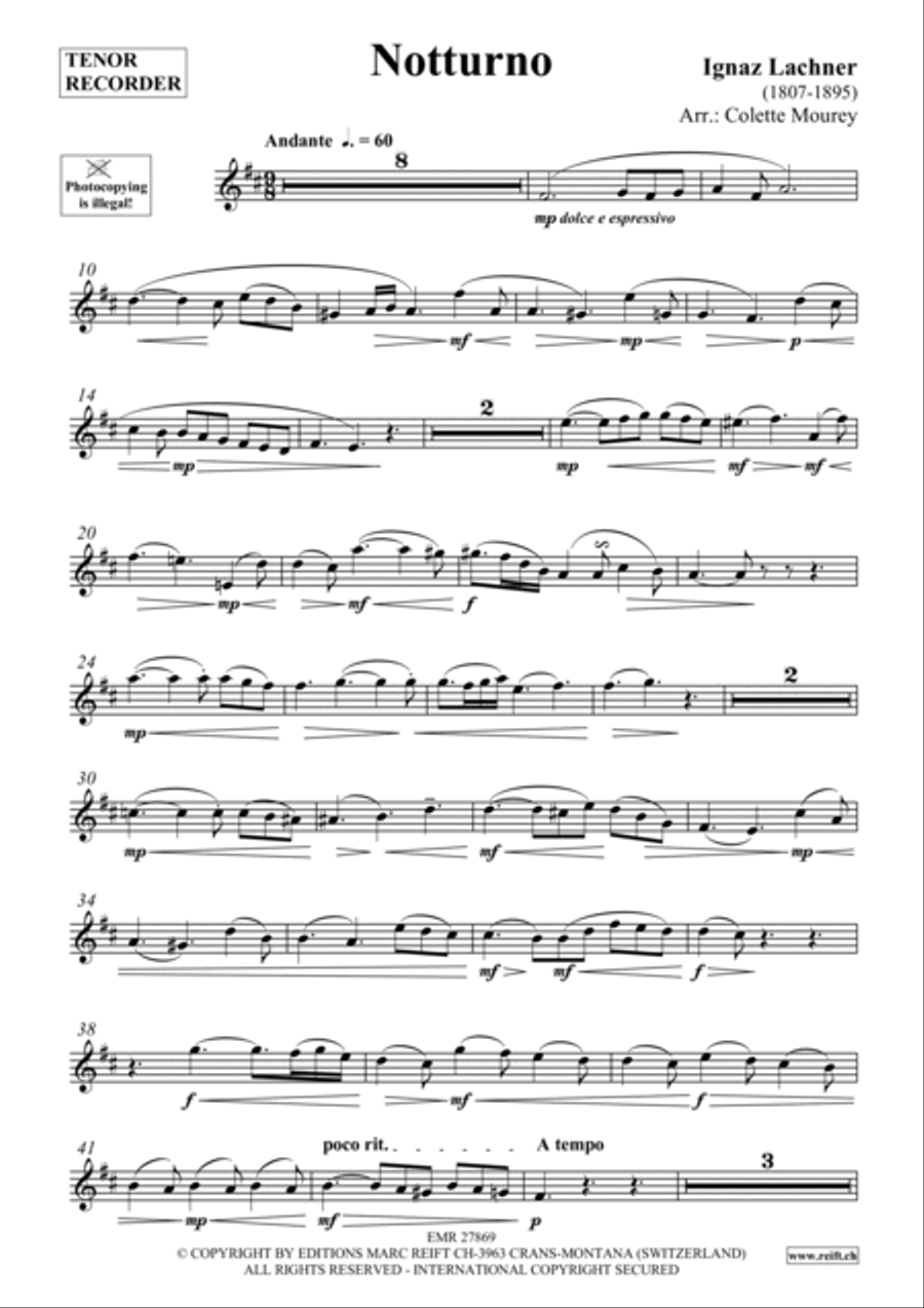 Notturno Tenor Recorder scores gallery preview page 2