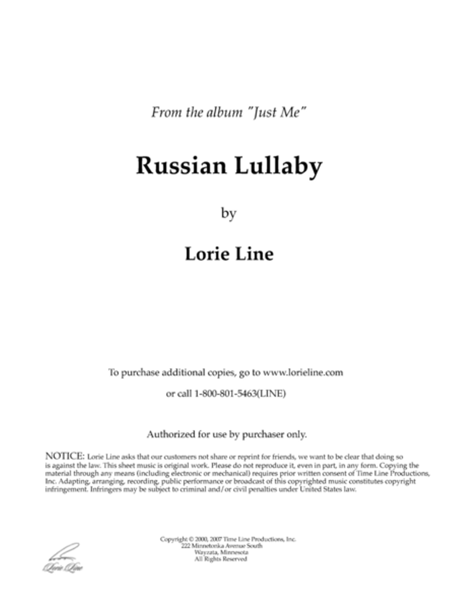 The Russian Lullaby The Russian Lullaby Piano Solo scores gallery preview page 1