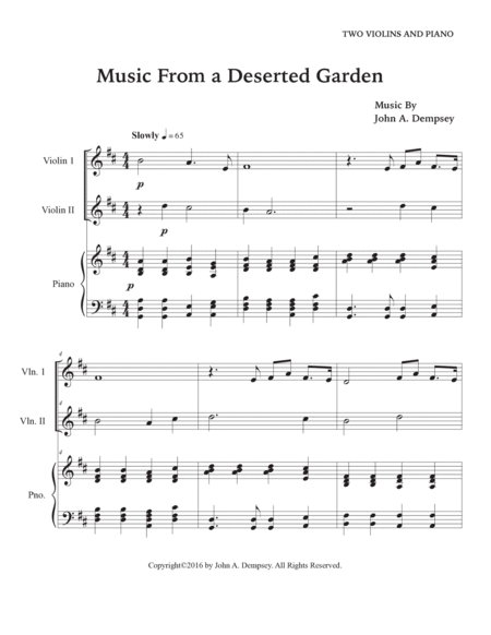 Music From a Deserted Garden (Trio for Two Violins and Piano) image number null