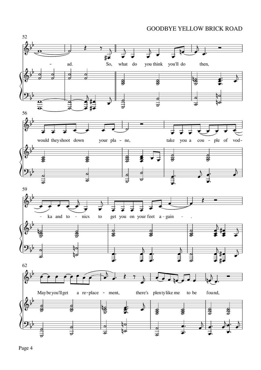 Goodbye Yellow Brick Road Alto Voice scores gallery preview page 4