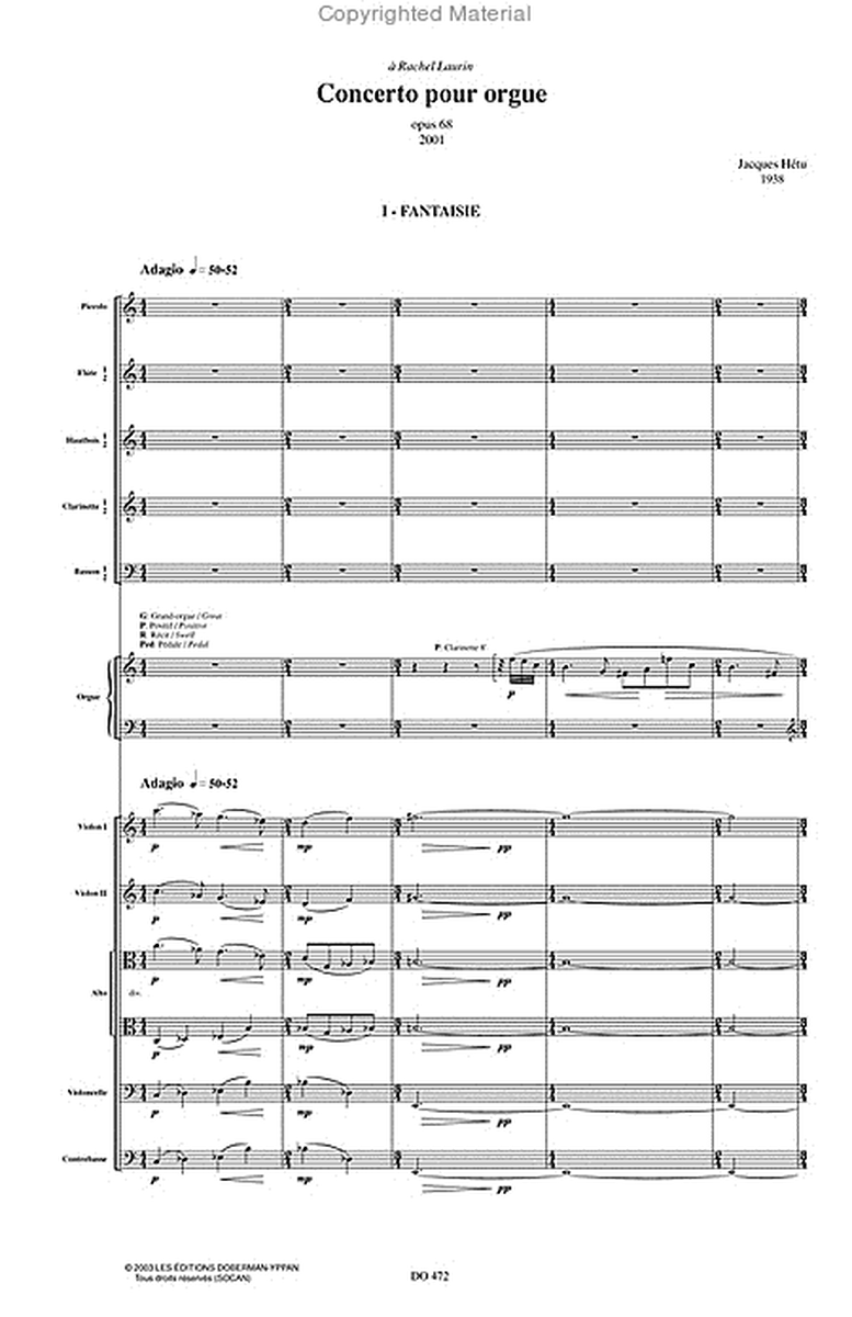 Concerto pour orgue op. 68 (score)