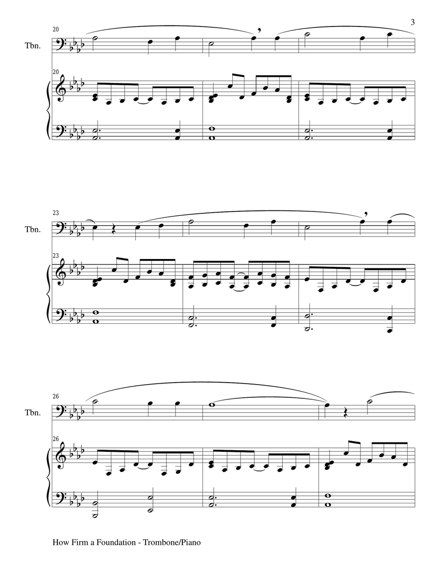 3 HYMNS OF ASSURANCE (for Trombone and Piano with Score/Parts) Piano scores gallery preview page 4