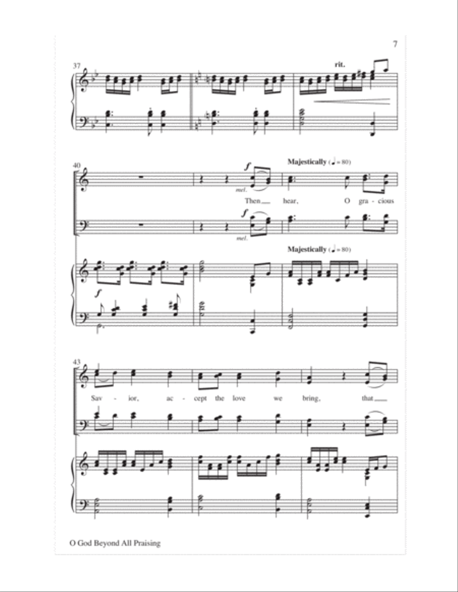 O God Beyond All Praising 4-Part scores gallery preview page 7