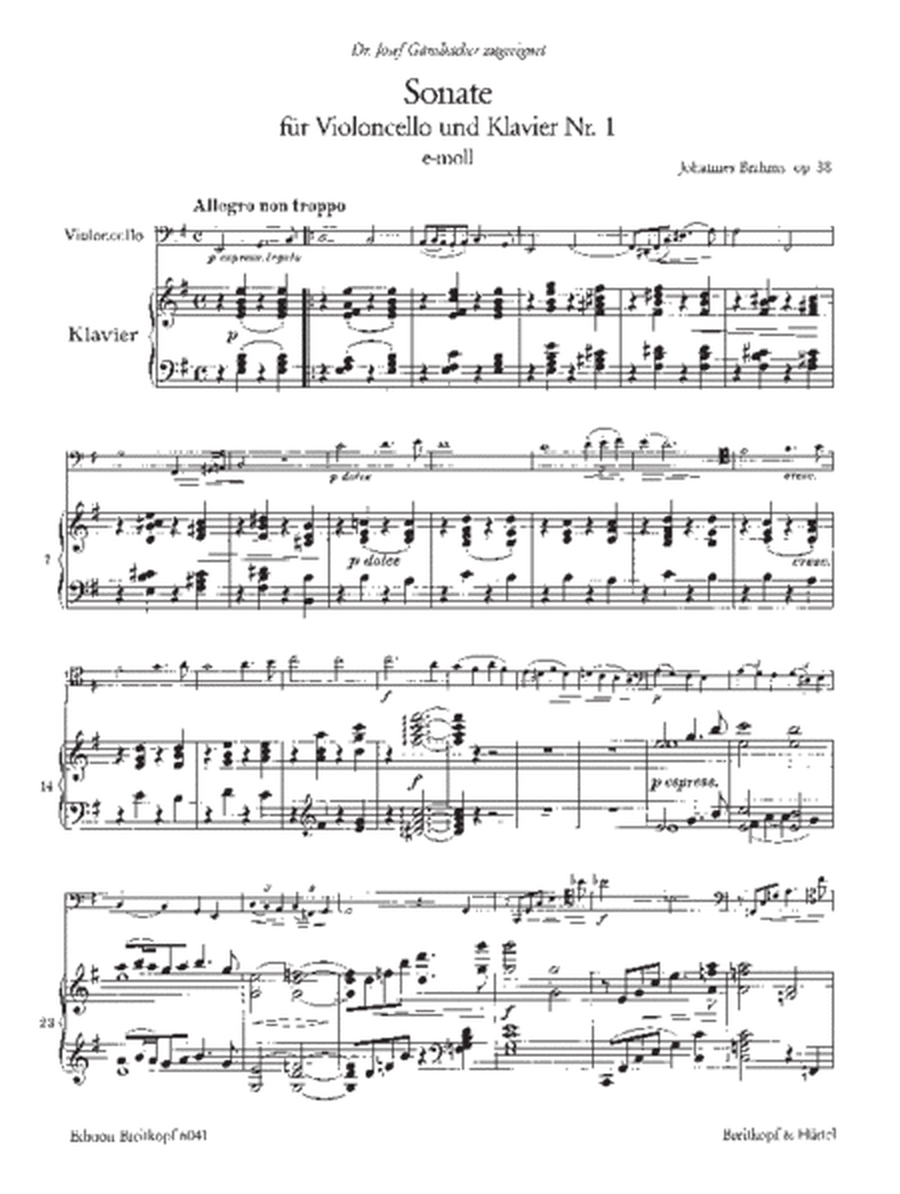 Sonata No. 1 in E minor Op. 38