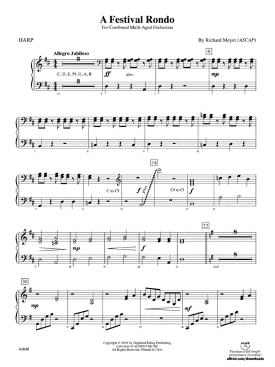 A Festival Rondo: Harp String Orchestra scores gallery preview page 1