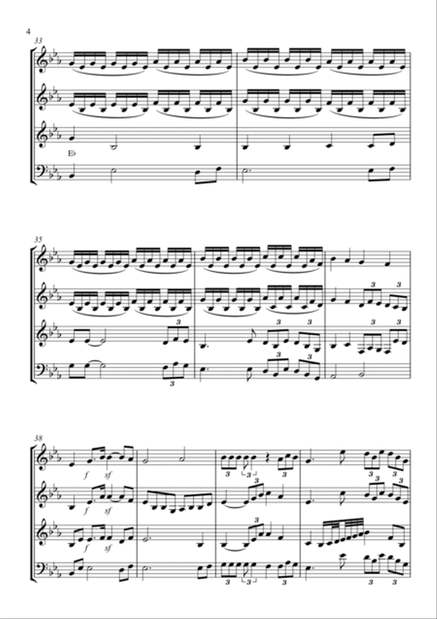 Con Te Partiro (time To Say Goodbye) Brass Quartet scores gallery preview page 4