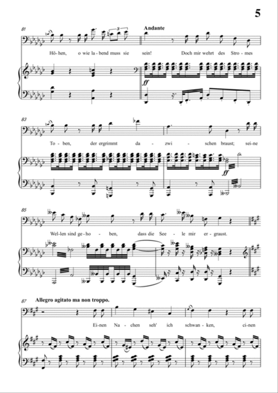 Schubert-Sehnsucht,D.52 in bG for Vocal and Piano Voice scores gallery preview page 6