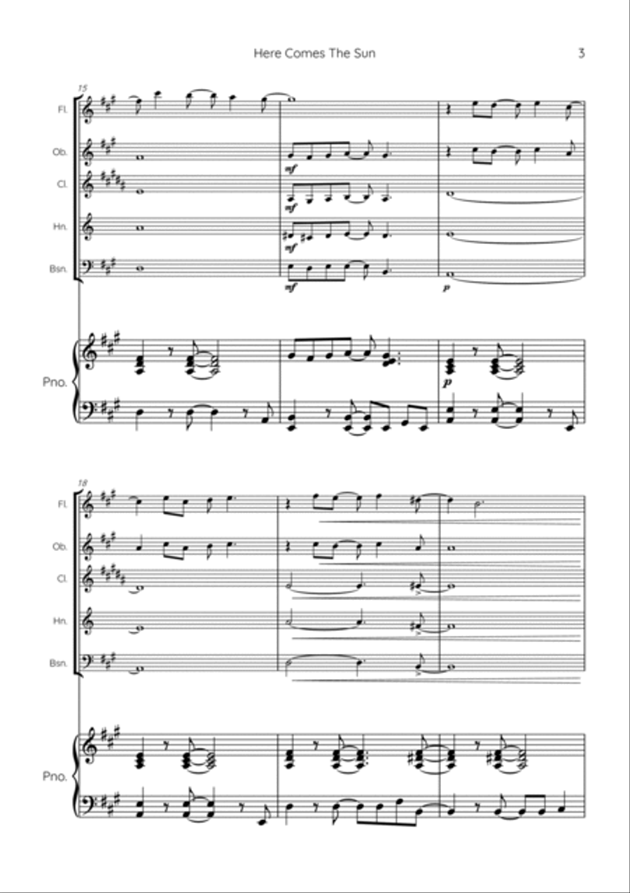 Here Comes The Sun Chamber Music scores gallery preview page 3