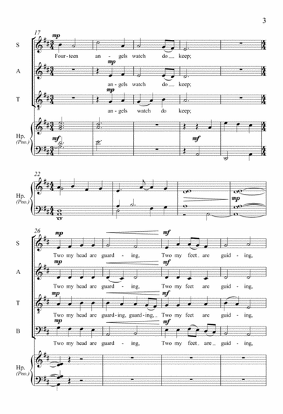 Fourteen Angels (Downloadable Harp [Piano]/Choral Score)