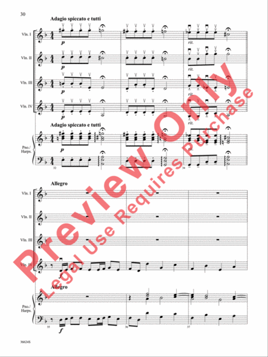Violins Go Vivaldi -- Two Movements for Violin Quartet Small Ensemble scores gallery preview page 31