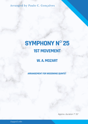 Book cover for SYMPHONY Nº 25 - 1st Movement - W. A. MOZART