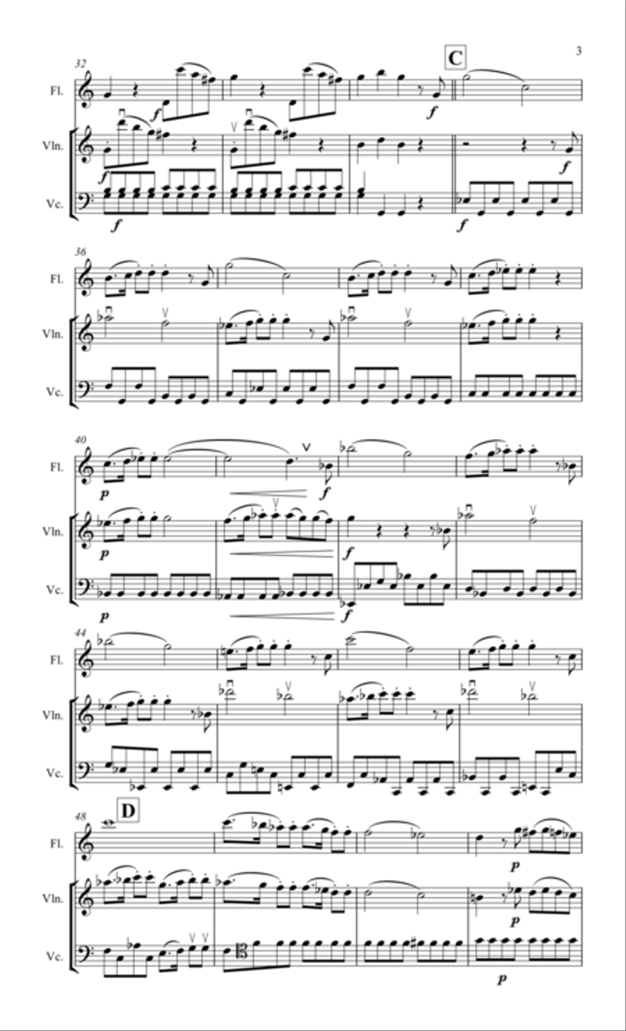 Haydn, Trio for flute, violin & cello Small Ensemble scores gallery preview page 4
