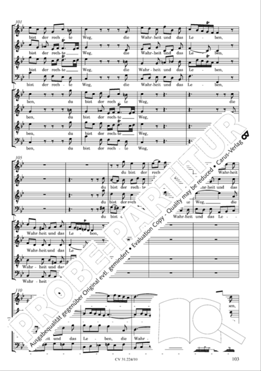 The complete motets (without Bc) Choir scores gallery preview page 110