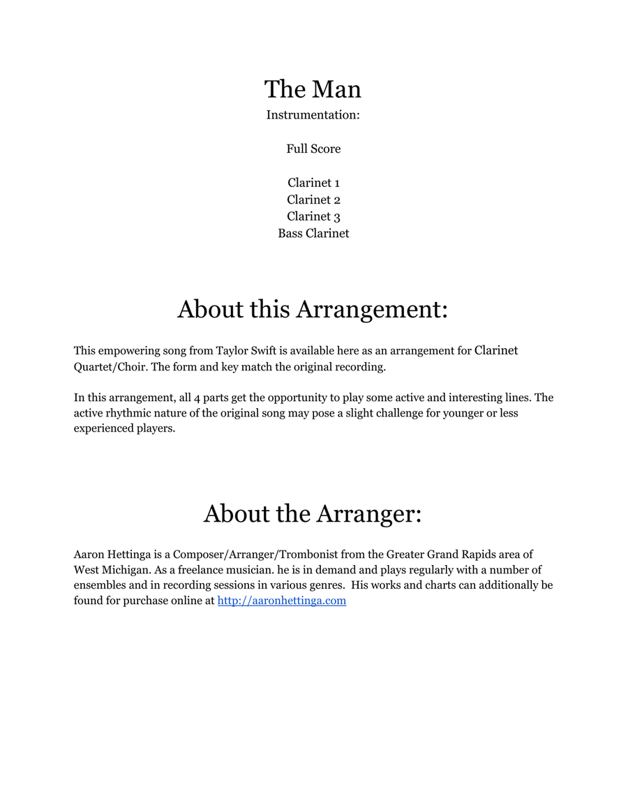 The Man Clarinet Quartet scores gallery preview page 2