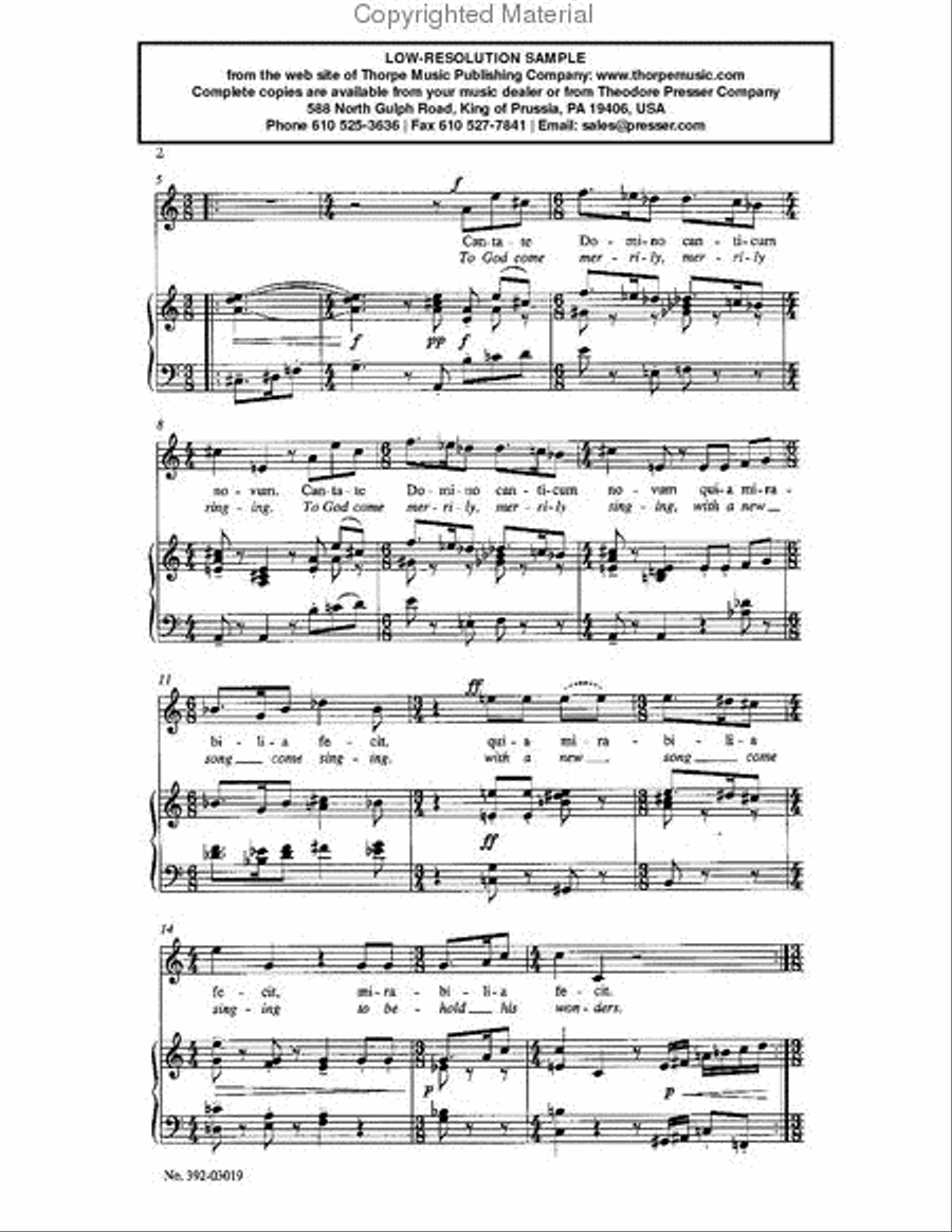 Cantate Domino Unison Choir scores gallery preview page 3