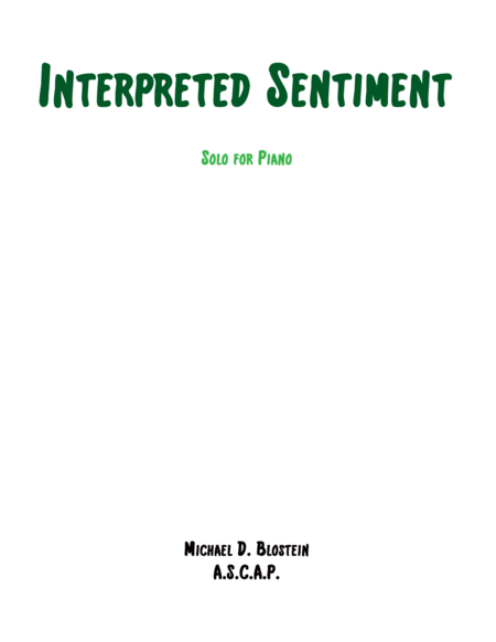 Interpreted Sentiment (piano solo) image number null