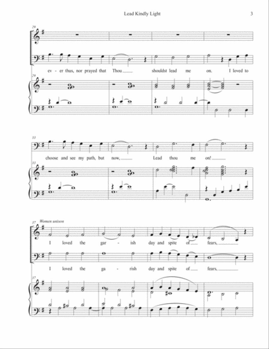 Lead Kindly Light for 2-Part Mixed Chorus and Piano 2-Part scores gallery preview page 4