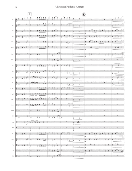 Ukrainian National Anthem for Full Orchestra arr. Harnsberger image number null