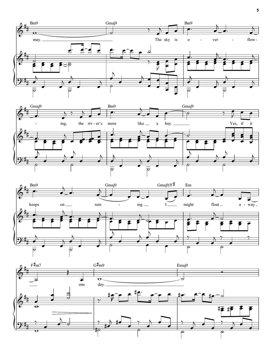 Raining (from the musical Rocky) Piano, Vocal scores gallery preview page 5