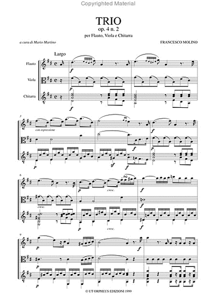 Trio Op. 4 No. 2 for Flute, Viola and Guitar