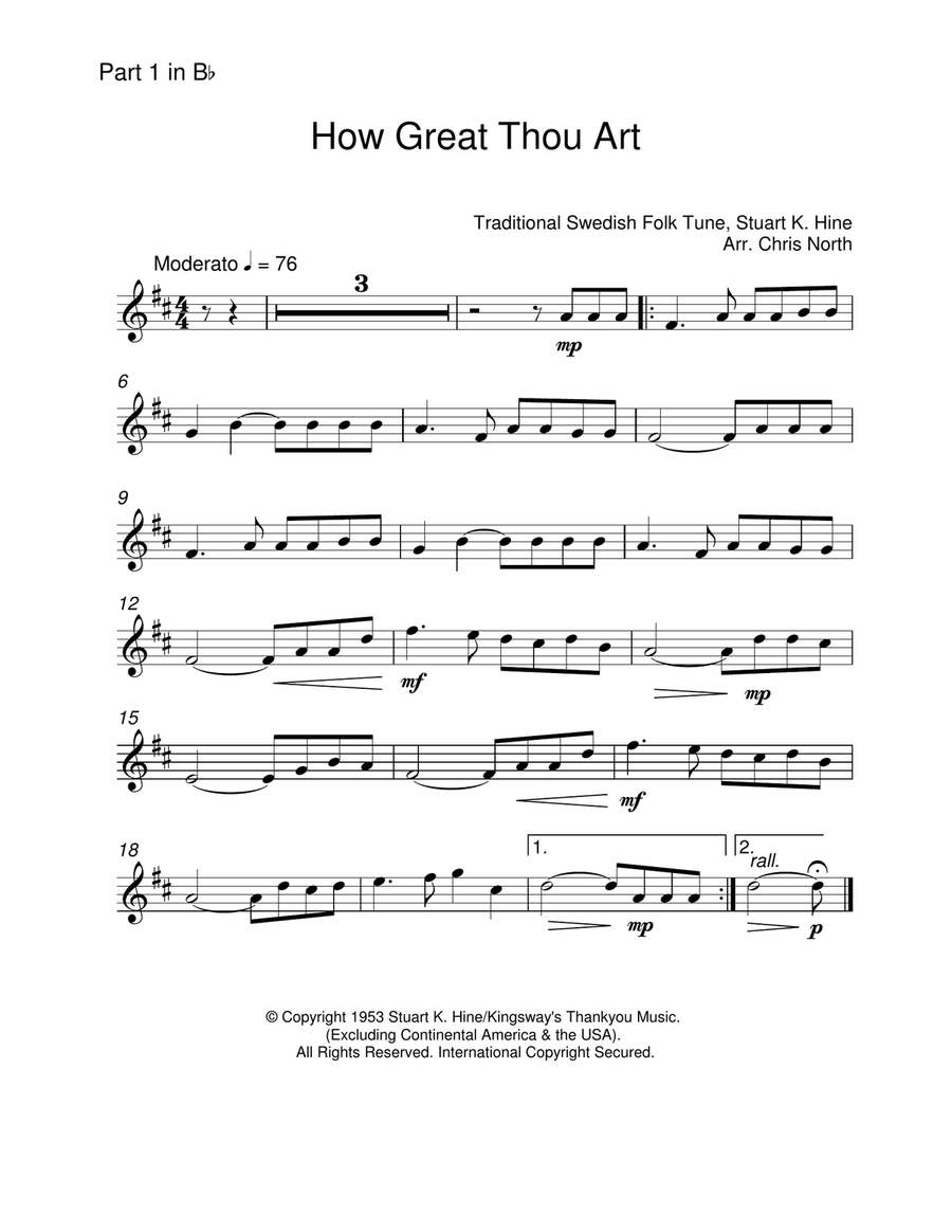 How Great Thou Art Score and Parts scores gallery preview page 5