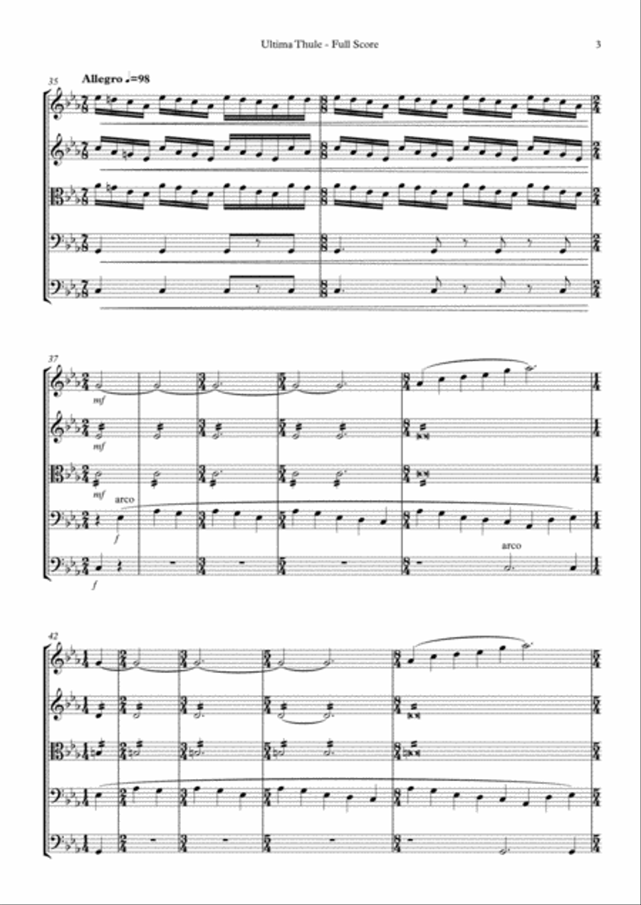 Ultima Thule for string orchestra String Orchestra scores gallery preview page 3