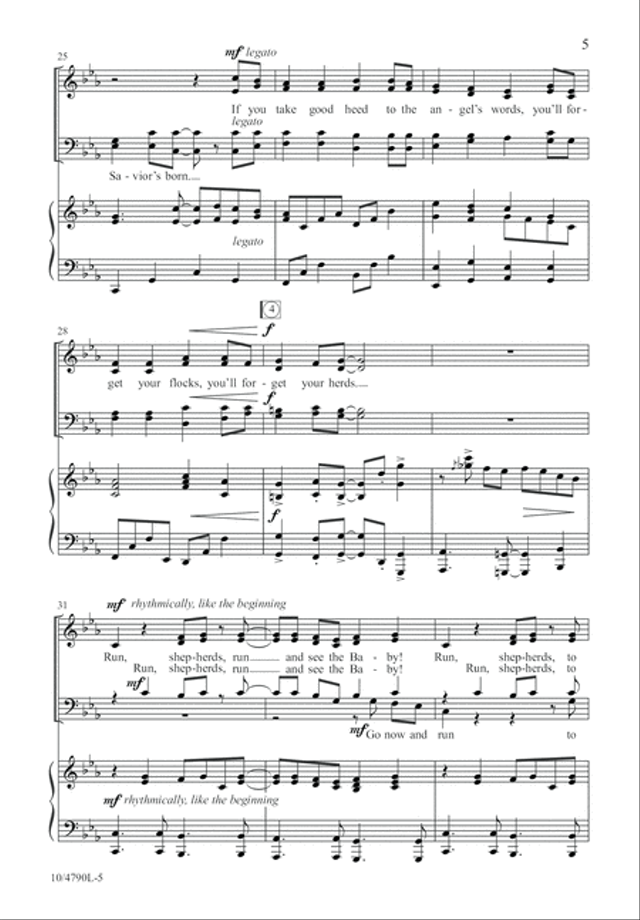 Run, Shepherds! Run, Shepherds! 4-Part scores gallery preview page 5